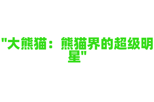 "大熊猫：熊猫界的超级明星"